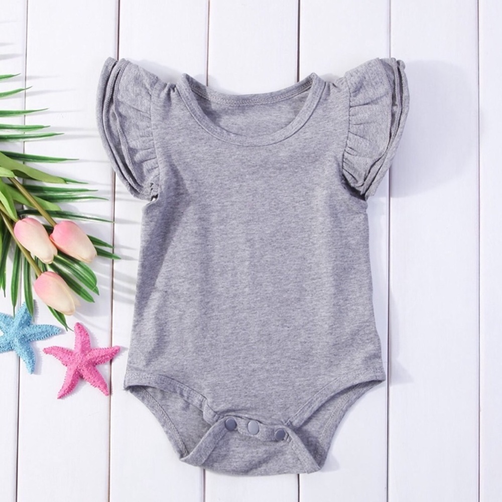 Sofia Grey Ruffle Romper